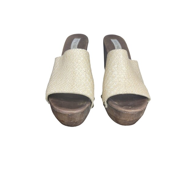 Steve Madden 40 9 Ultra High Wedge platform Wood Slip On Heel Snake Skin - Picture 9 of 12